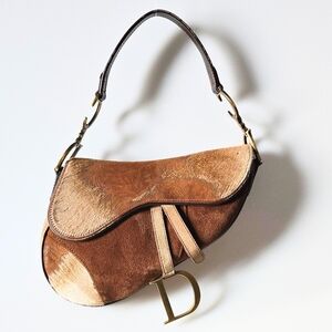 **SOLD**Dior Saddle Bag Ponyhair Suede Embossed Vintage